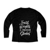 Faith, Weights And Protein Shakes | Women's Long Sleeve Performance V-neck Tee